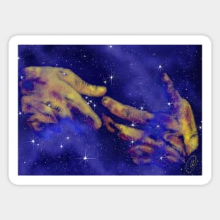 The Pillars of Creation but make it Destiel - painting Sticker